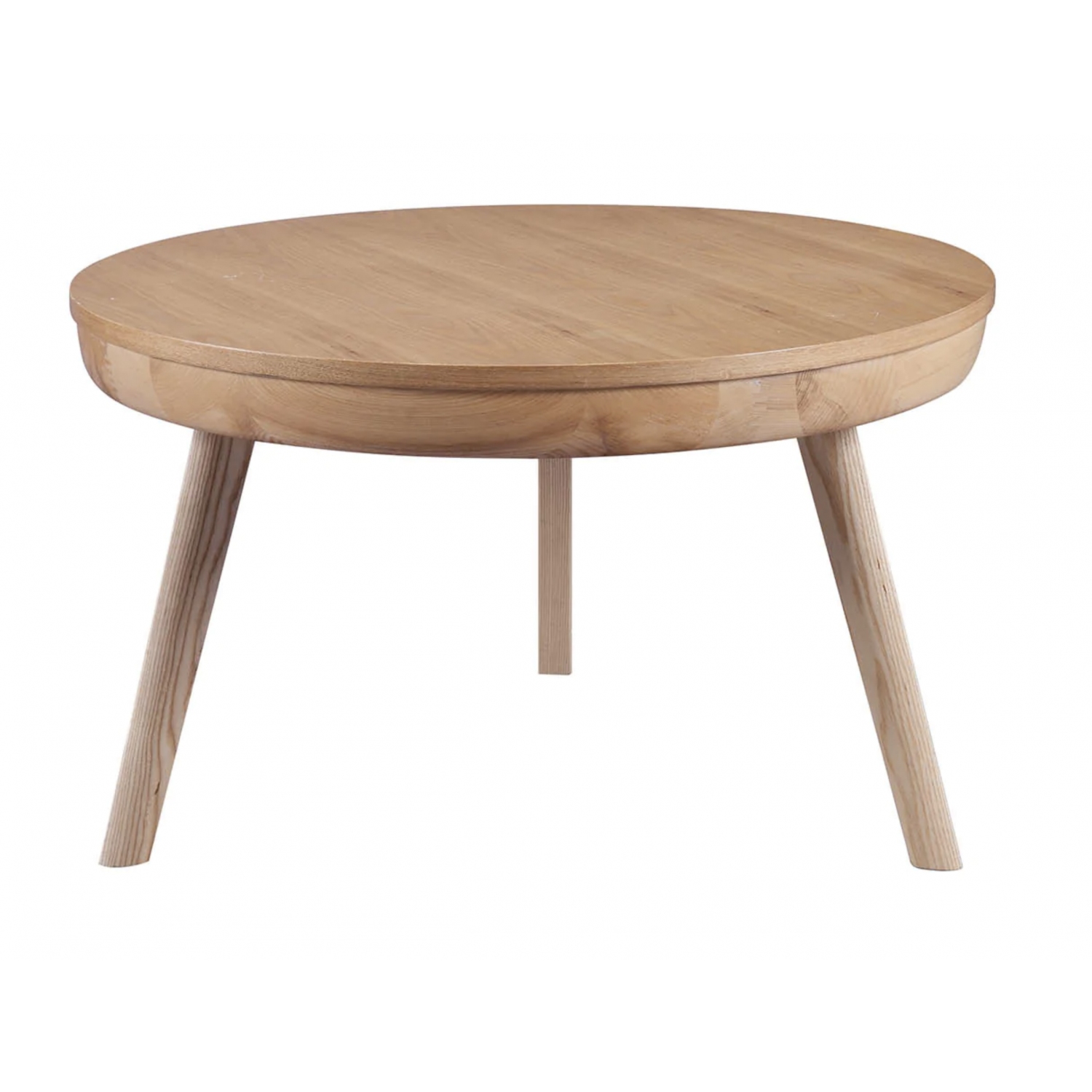 light oak round side table