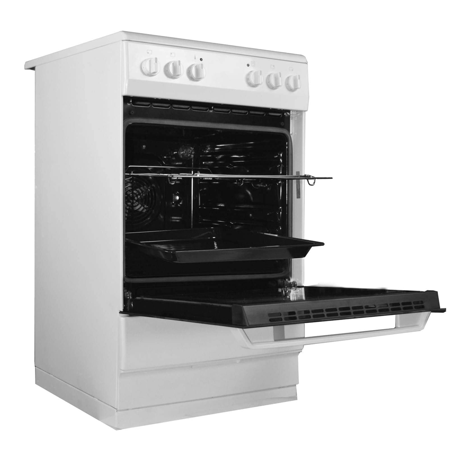 Amica AFC1530WH Freestanding Electric Cooker with Ceramic Hob, Conventional Oven, 50cm wide, White full image