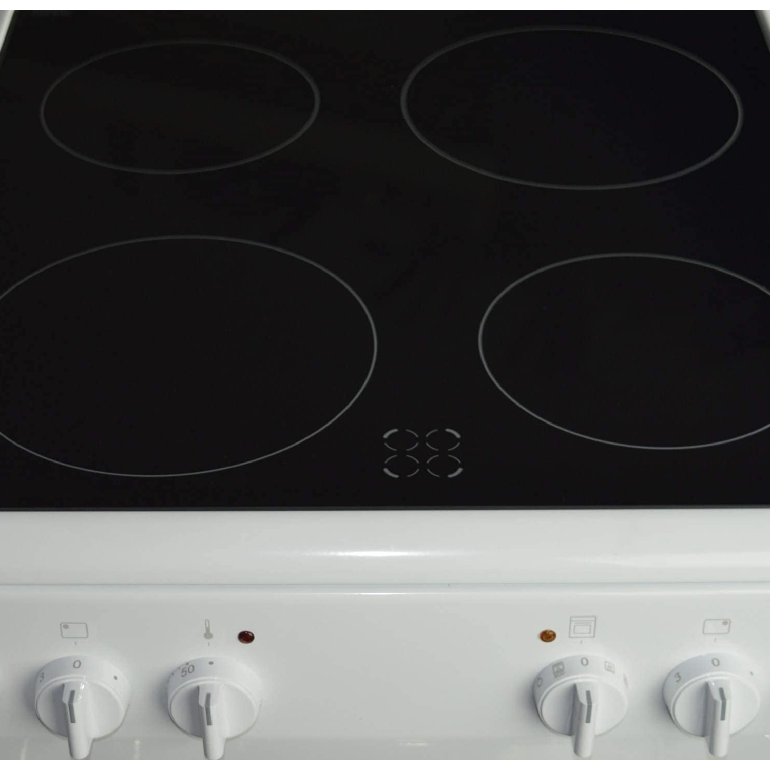 Amica AFC1530WH Freestanding Electric Cooker with Ceramic Hob, Conventional Oven, 50cm wide, White full image