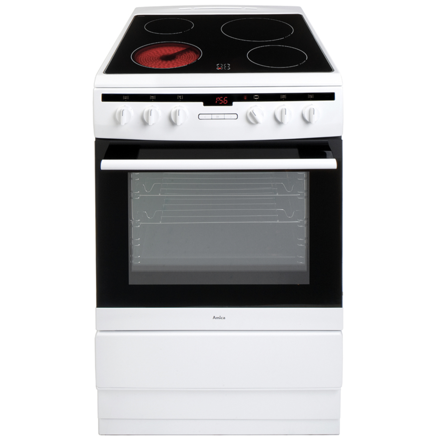 AMICA 608CE2TAW 60cm freestanding electric cooker with ceramic hob full image