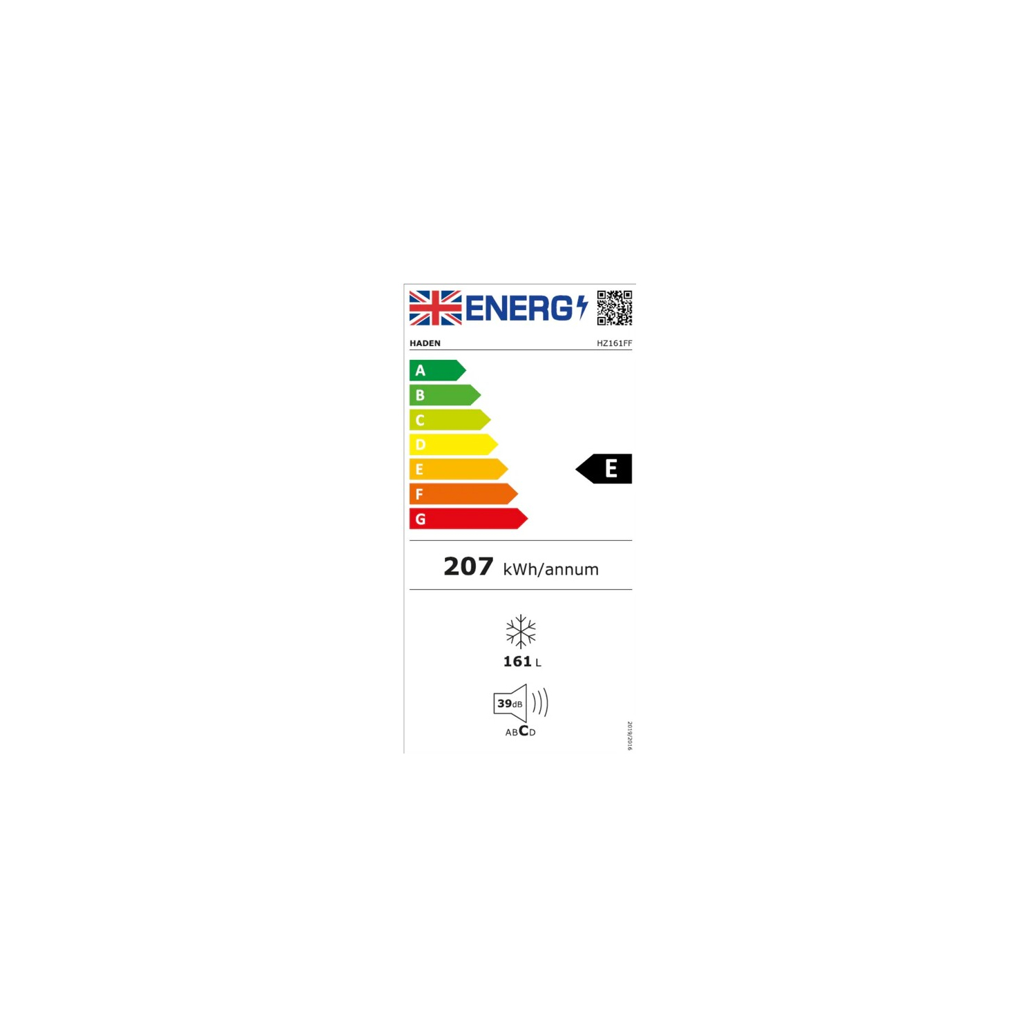HADEN HZ161FF Tall Total No Frost Freezer full image