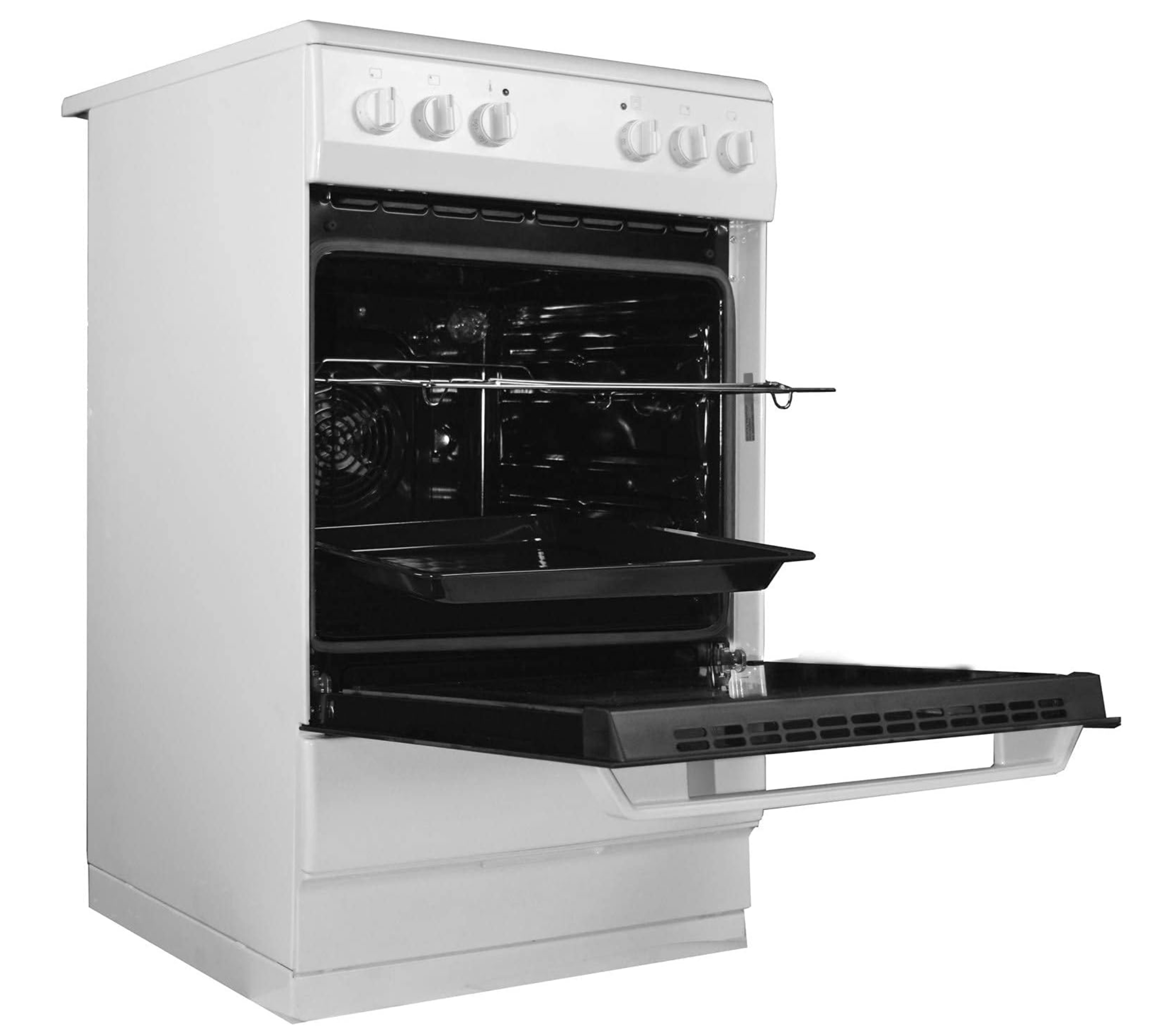Amica AFC1530WH Freestanding Electric Cooker with Ceramic Hob, Conventional Oven, 50cm wide, White thumbnail image
