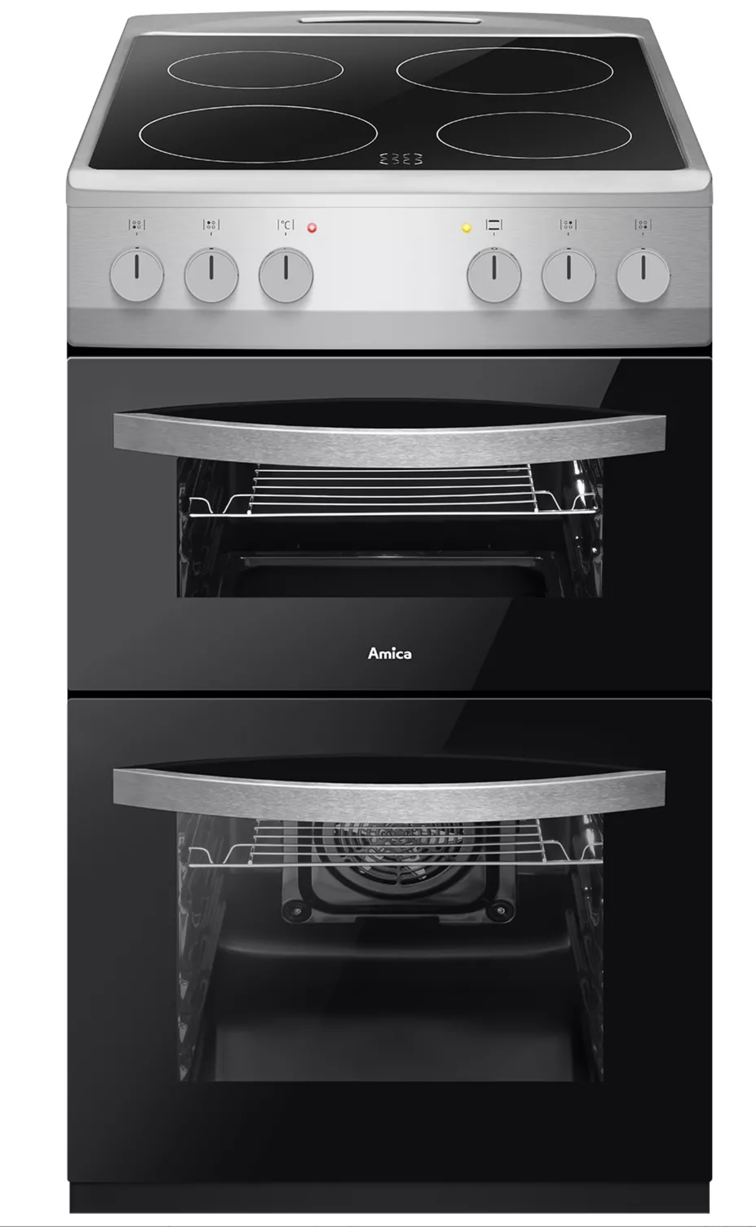 AMICA AFC502SS 50 cm Electric Ceramic Cooker - Black & Stainless Steel thumbnail image