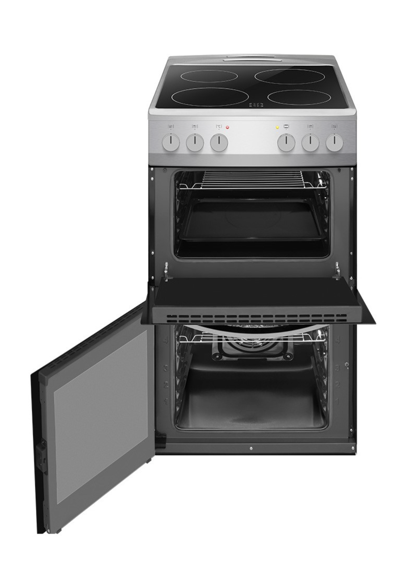 AMICA AFC502SS 50 cm Electric Ceramic Cooker - Black & Stainless Steel thumbnail image