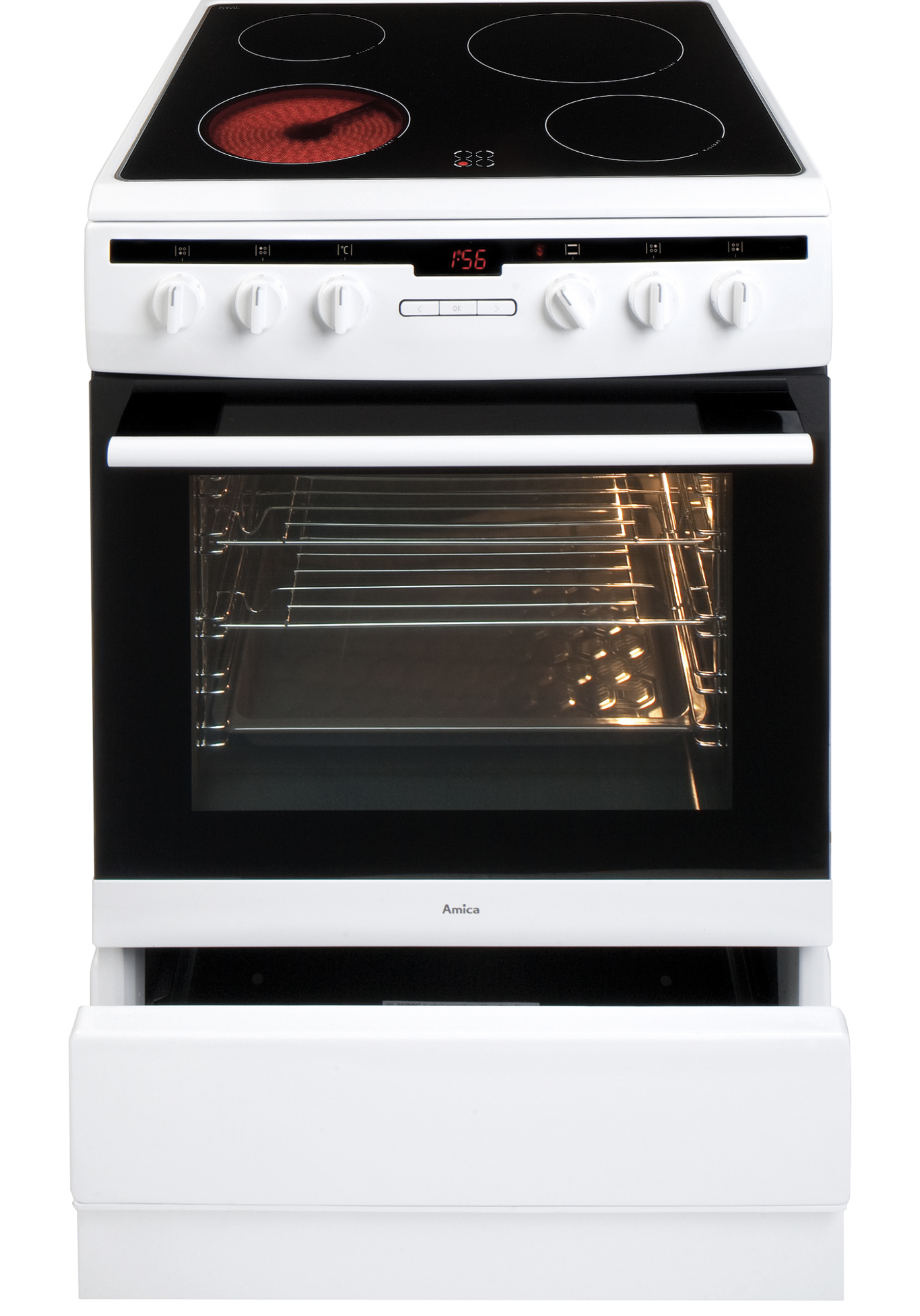 AMICA 608CE2TAW 60cm freestanding electric cooker with ceramic hob thumbnail image