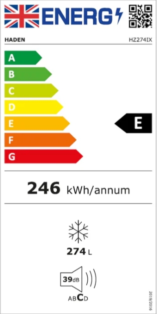 Haden HZ274IX 60cm Total No Frost Freezer Stainless thumbnail image